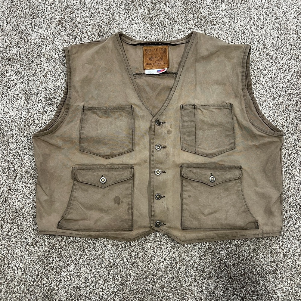 Schaefer Men's Rangewax Mesquite Vest Saddle Waxed Cotton Western Size XXL USA